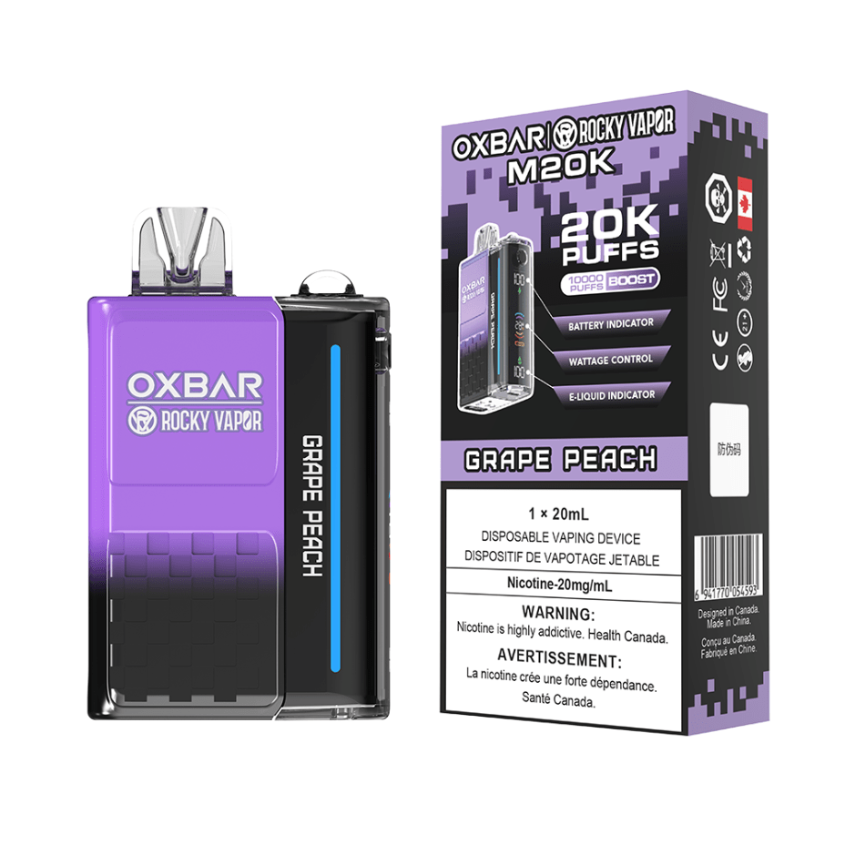 OXBAR M20K Disposable Vape - Grape Peach 20mg / 20000 Puffs Steinbach Vape SuperStore and Bong Shop Manitoba Canada