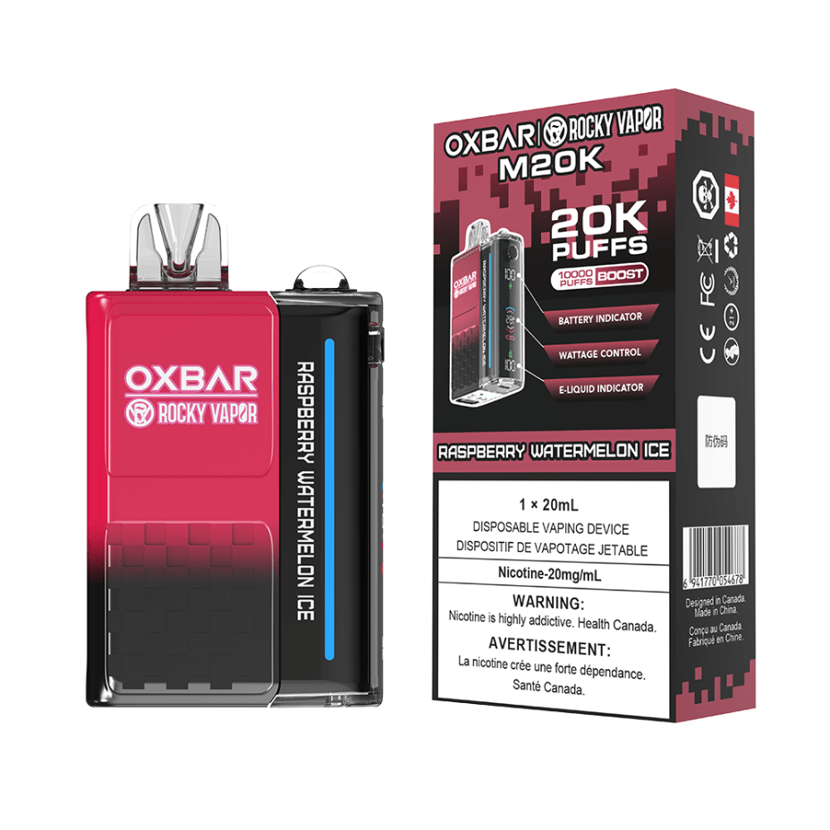 OXBAR M20K Disposable Vape - Raspberry Watermelon 20mg / 20000 Puffs Steinbach Vape SuperStore and Bong Shop Manitoba Canada