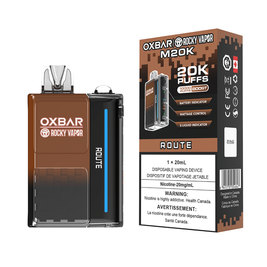 OXBAR M20K Disposable Vape - Route 20mg / 20000 Puffs Steinbach Vape SuperStore and Bong Shop Manitoba Canada