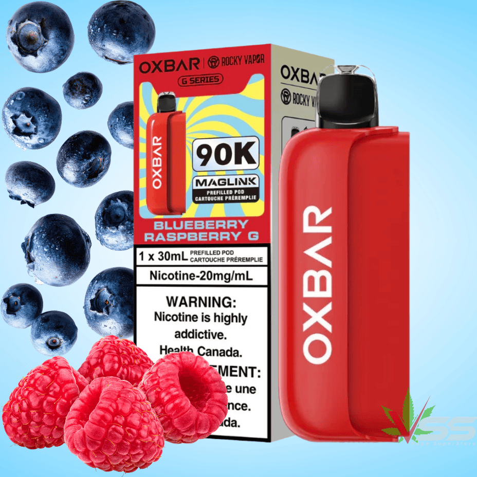 Oxbar Maglink 90K Closed Pods - Blueberry Raspberry G Steinbach Vape SuperStore and Bong Shop Manitoba Canada