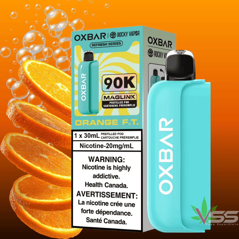 Oxbar Maglink 90K Closed Pods-Orange F.T 30ml / 20mg Steinbach Vape SuperStore and Bong Shop Manitoba Canada