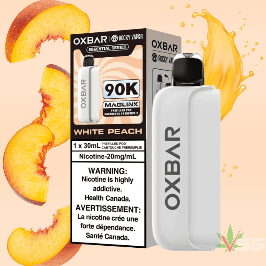 Oxbar Maglink 90K Closed Pods - White Peach 90K / 20mg Steinbach Vape SuperStore and Bong Shop Manitoba Canada