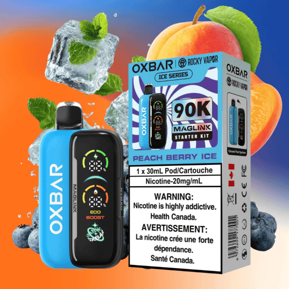 Oxbar Maglink 90K Kit-Peach Berry Ice 20mg / 30ml Steinbach Vape SuperStore and Bong Shop Manitoba Canada