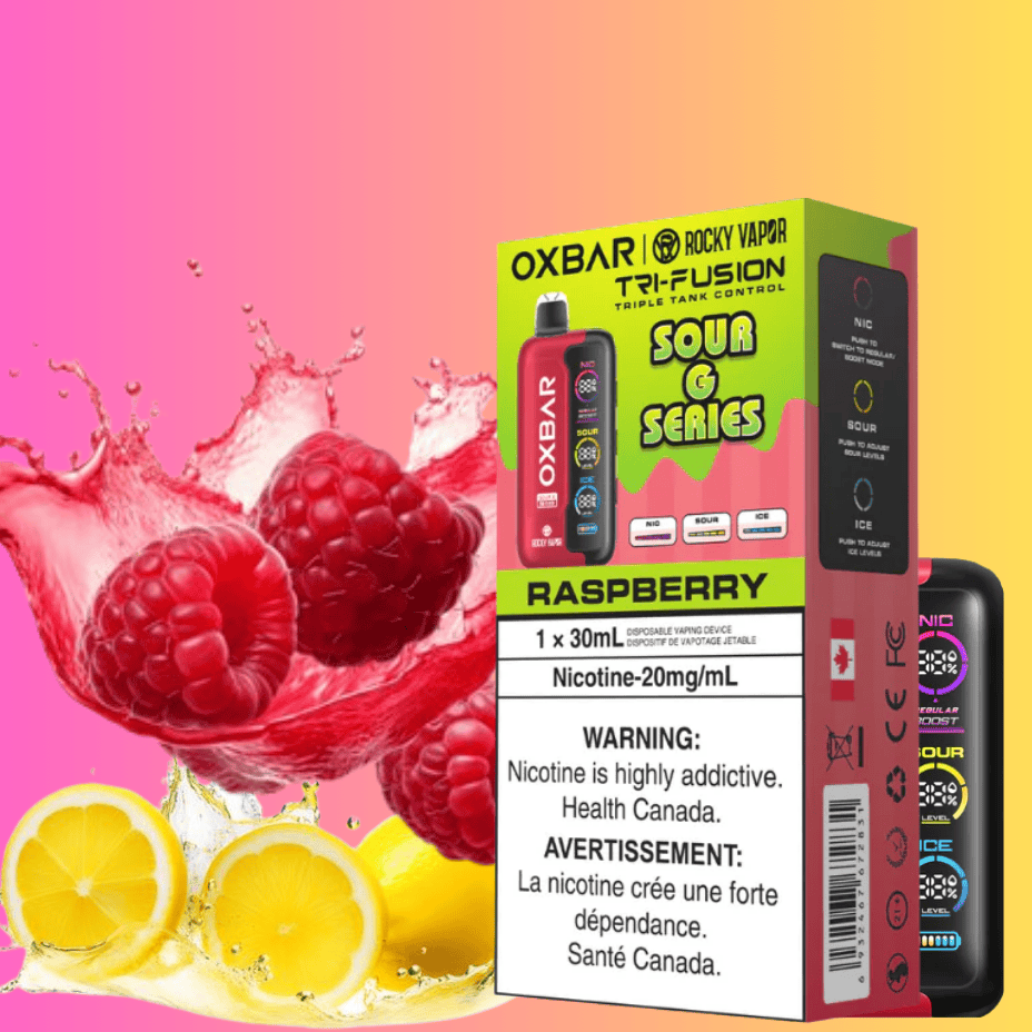 Oxbar Tri-Fusion 45k Disposable Vape - Sour G Raspberry 20mg/mL / 45K Steinbach Vape SuperStore and Bong Shop Manitoba Canada