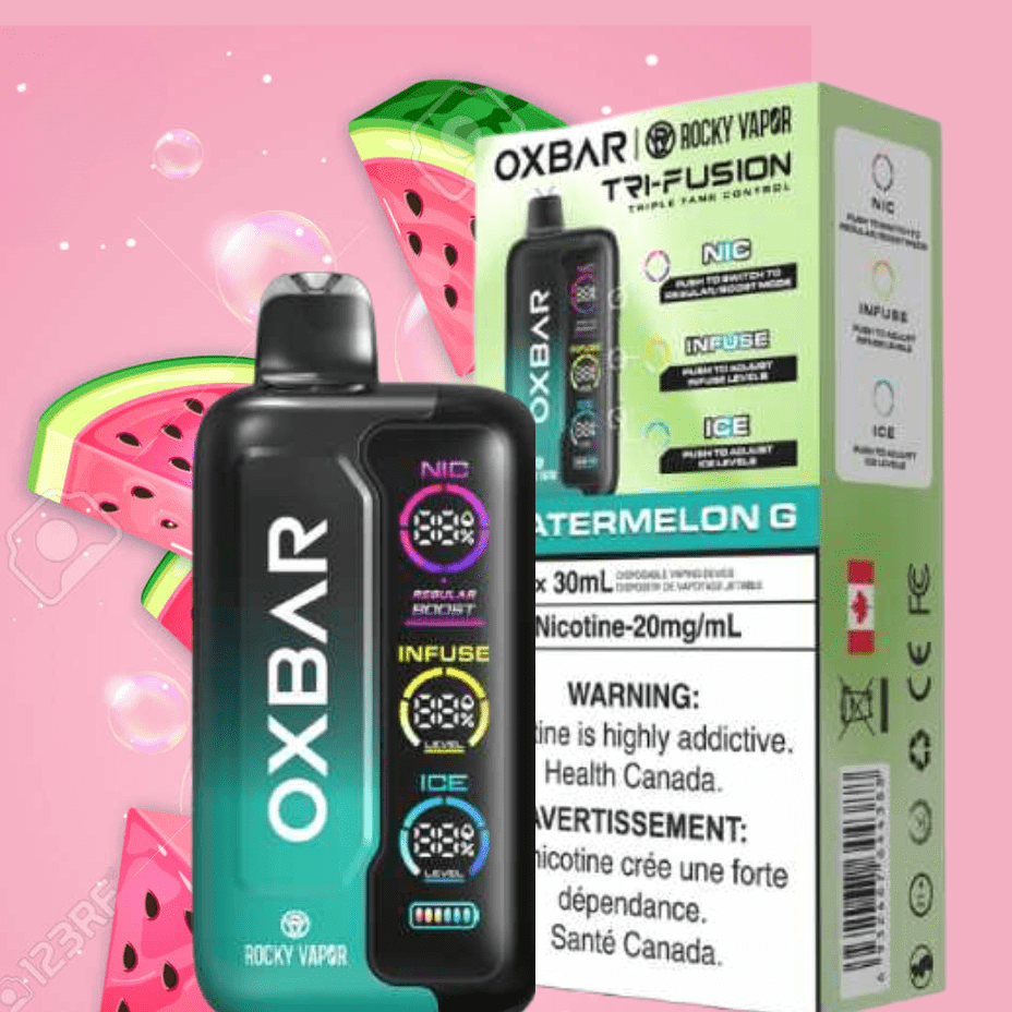 Oxbar Tri-Fusion 45k Disposable Vape-Watermelon G Steinbach Vape SuperStore and Bong Shop Manitoba Canada