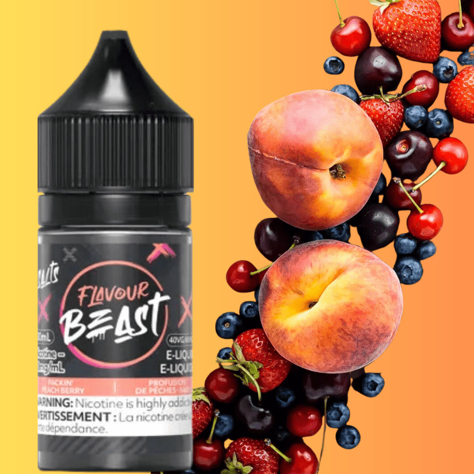 Packin' Peach Berry by Flavour Beast Salts 30ml / 20mg Steinbach Vape SuperStore and Bong Shop Manitoba Canada