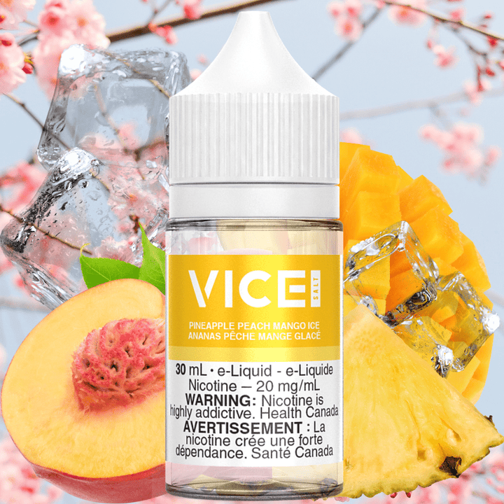 Peach Pineapple Mango Ice by Vice Salt E-Liquid 12mg Steinbach Vape SuperStore and Bong Shop Manitoba Canada