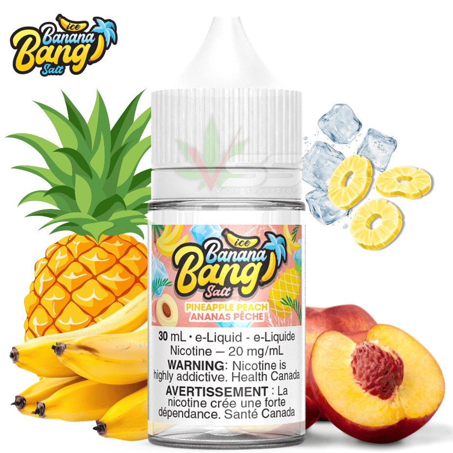 Pineapple Peach Ice Salt by Banana Bang E-liquid 30mL / 12mg Steinbach Vape SuperStore and Bong Shop Manitoba Canada