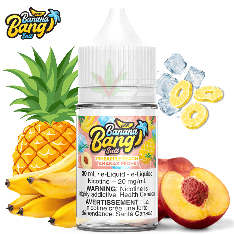 Pineapple Peach Ice Salt by Banana Bang E-liquid 30mL / 12mg Steinbach Vape SuperStore and Bong Shop Manitoba Canada