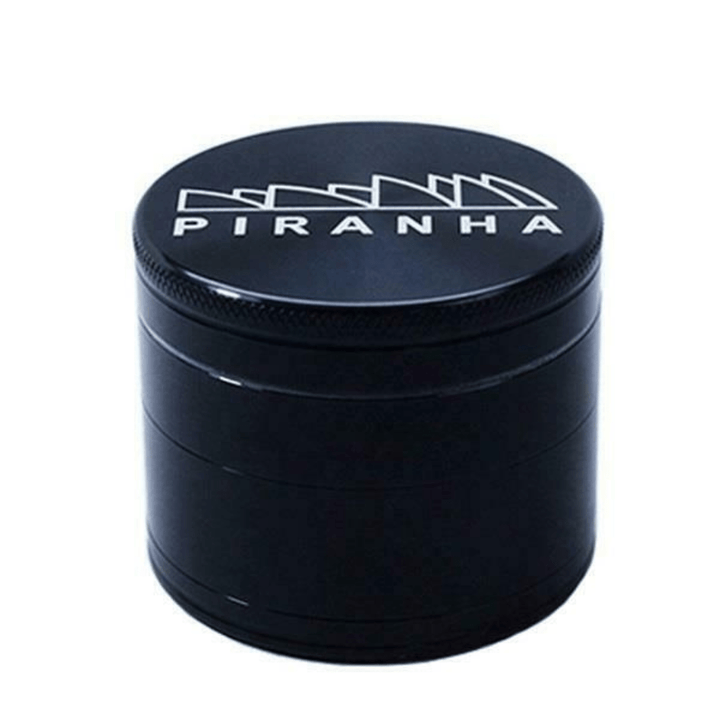 Piranha Grinder 4-Piece Pollinator 2.2" Black Steinbach Vape SuperStore and Bong Shop Manitoba Canada