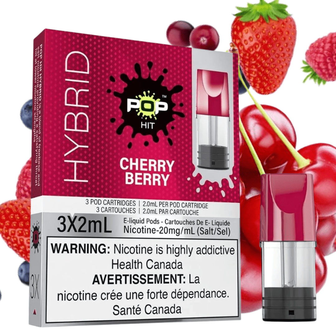 POP Hit Hybrid Pod- Cherry Berry (S-Compatible) 3pk / 20mg Steinbach Vape SuperStore and Bong Shop Manitoba Canada