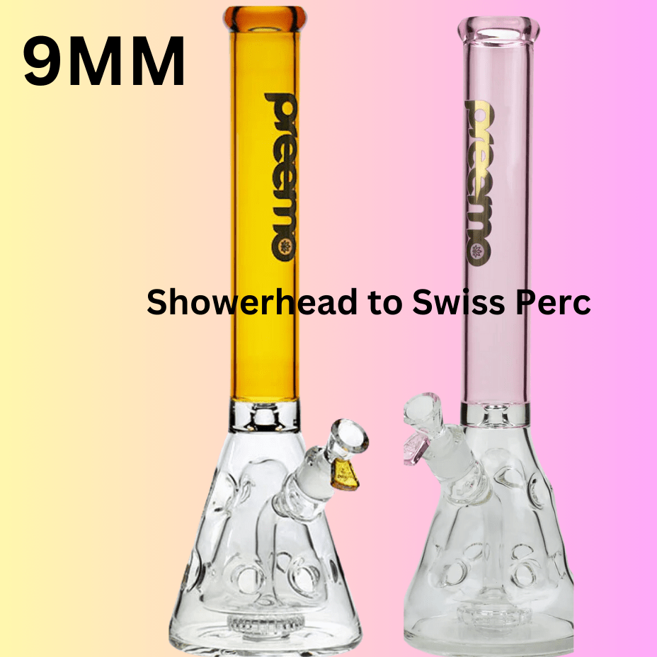 Preemo 9mm Showerhead to Swiss Perc Beaker-18" 18" / Blue Steinbach Vape SuperStore and Bong Shop Manitoba Canada