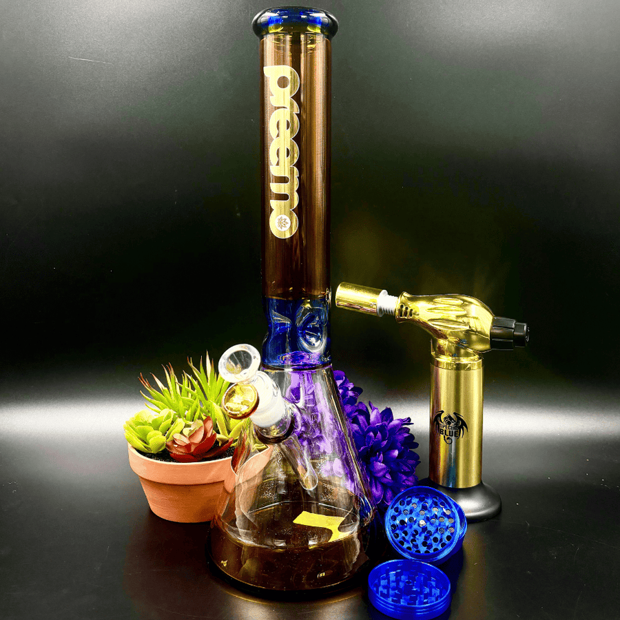 Preemo glass 7mm Contrast Pinch Beaker Bong 15.5" Steinbach Vape SuperStore and Bong Shop Manitoba Canada