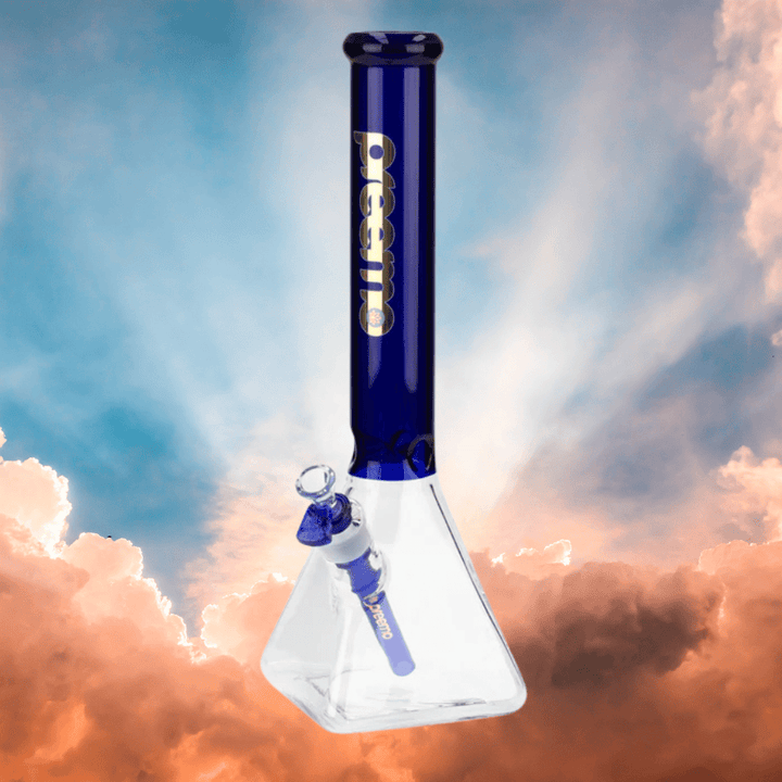Preemo Glass 7mm Pyramid Base Bong 16" Transparent Blue Steinbach Vape SuperStore and Bong Shop Manitoba Canada