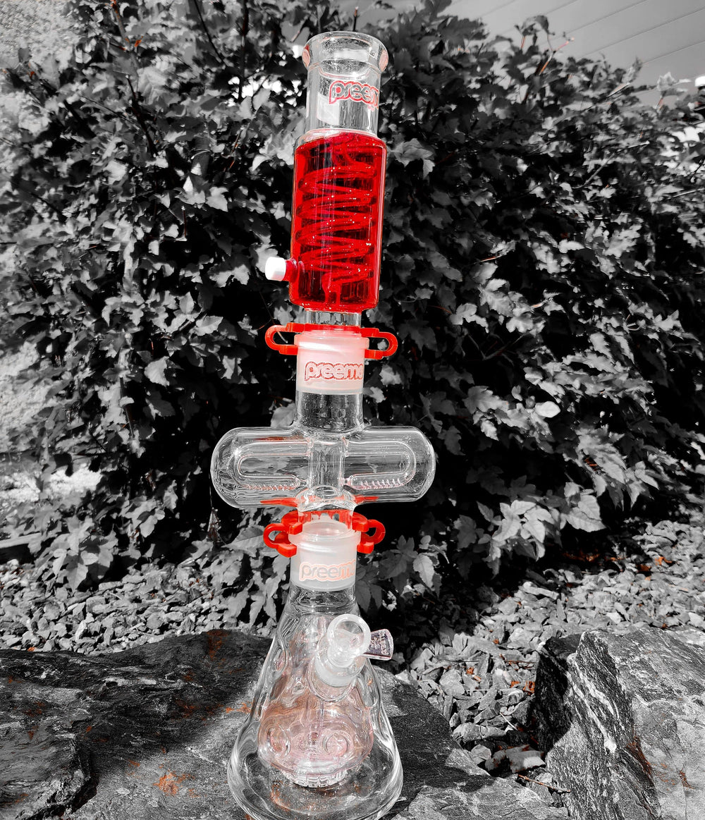 Preemo Glass Showerhead to Swiss Perc Base 8" Pink Steinbach Vape SuperStore and Bong Shop Manitoba Canada