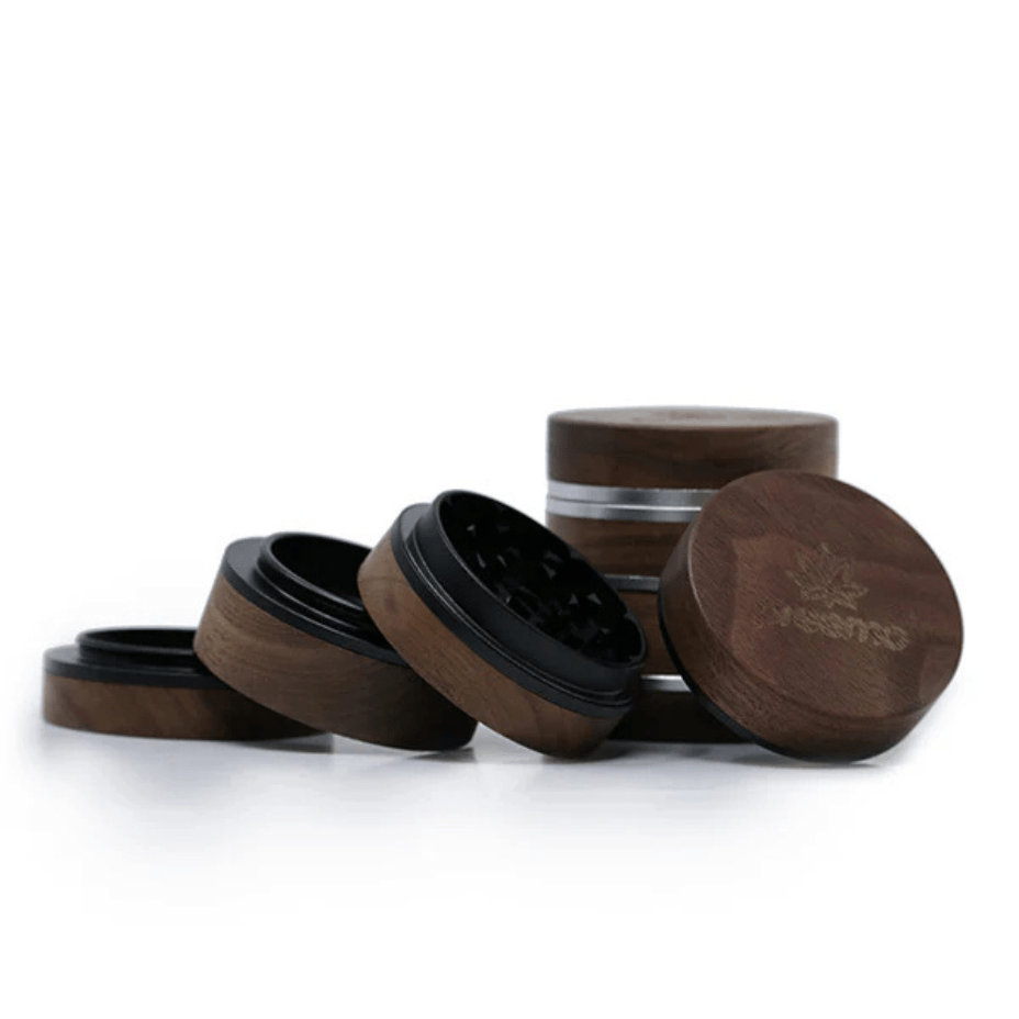Preemo Wooden 4-Piece Grinder 2.5" Black Steinbach Vape SuperStore and Bong Shop Manitoba Canada