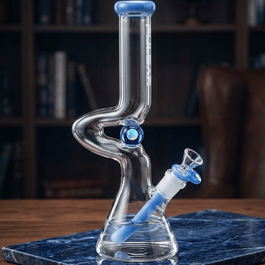 Pulsar Glass 7mm Kinked Marble 1-Arm Zong 12" Steinbach Vape SuperStore and Bong Shop Manitoba Canada