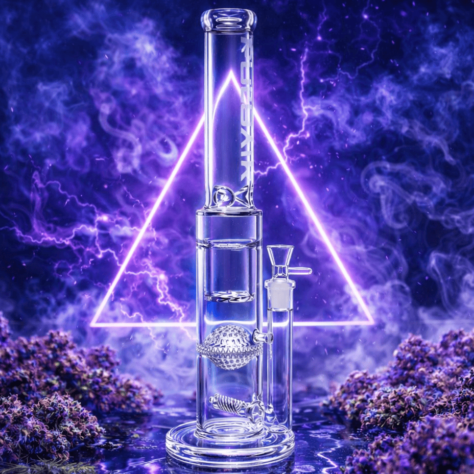 Pulsar Glass Honeycomb Perc Triple Treat Straight Tube 17" Straight Steinbach Vape SuperStore and Bong Shop Manitoba Canada