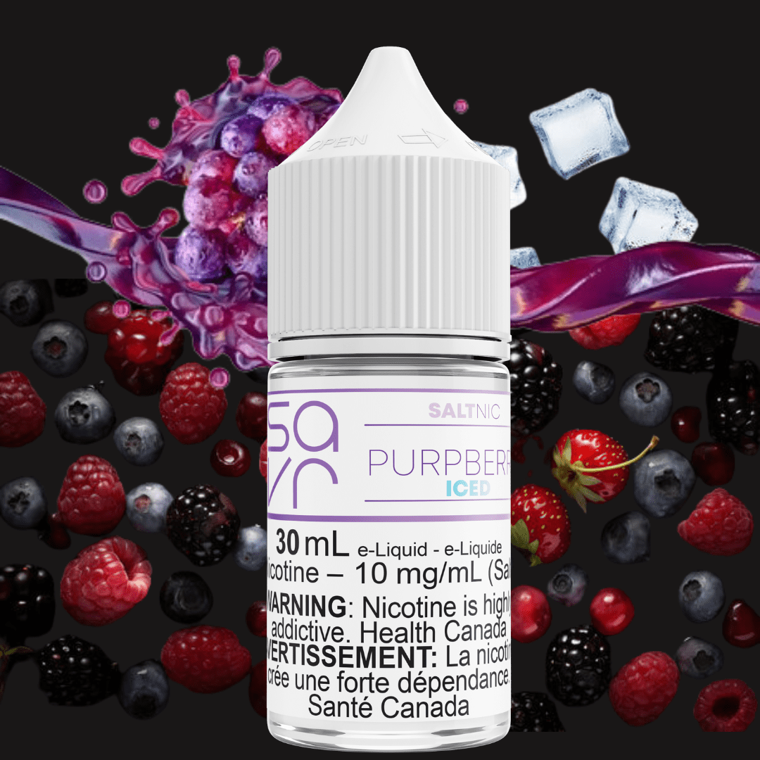 Purpberry Iced Salt by Savr E-liquid 10mg Steinbach Vape SuperStore and Bong Shop Manitoba Canada
