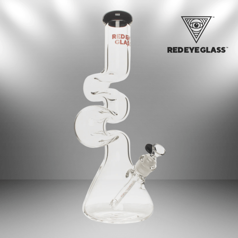 Red Eye Glass 7mm Loop-D-Loop 2-Arm Zong 16" Black Steinbach Vape SuperStore and Bong Shop Manitoba Canada