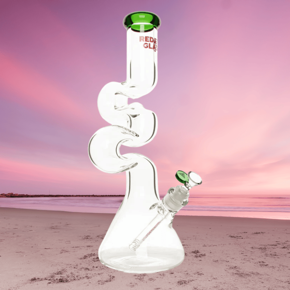 Red Eye Glass 7mm Loop-D-Loop 2-Arm Zong 16" Green Steinbach Vape SuperStore and Bong Shop Manitoba Canada