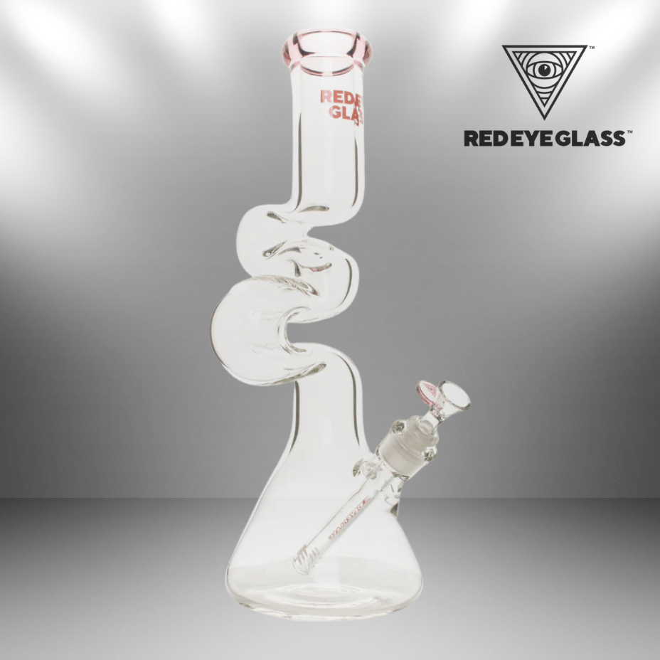 Red Eye Glass 7mm Loop-D-Loop 2-Arm Zong 16" Pink Steinbach Vape SuperStore and Bong Shop Manitoba Canada