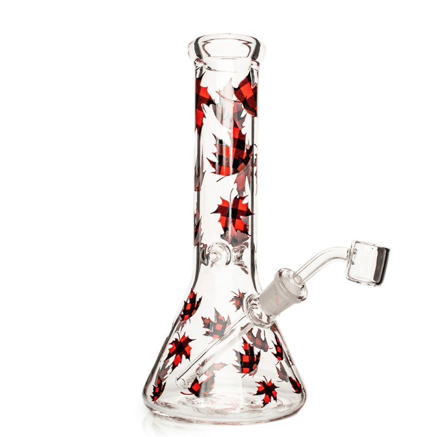 Red Eye Glass Plaid Maple Leaf Concentrate Rig-8.5" 8.5" Steinbach Vape SuperStore and Bong Shop Manitoba Canada