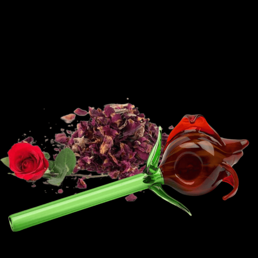 Red Eye Glass Rose Petal Hand Pipe-4" Steinbach Vape SuperStore and Bong Shop Manitoba Canada