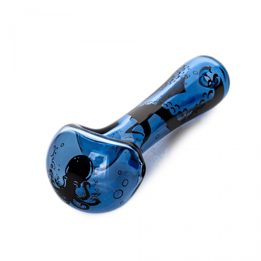 Red Eye Glass Sapphire Blue Octopus Hand Pipe-4.5" Steinbach Vape SuperStore and Bong Shop Manitoba Canada