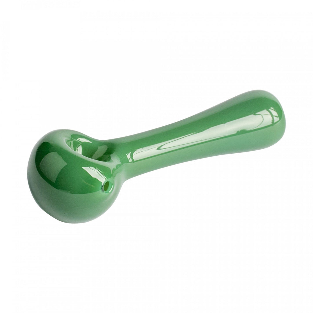 Red Eye Glass Solid Color Spoon Hand Pipe 4.5" Green Steinbach Vape SuperStore and Bong Shop Manitoba Canada