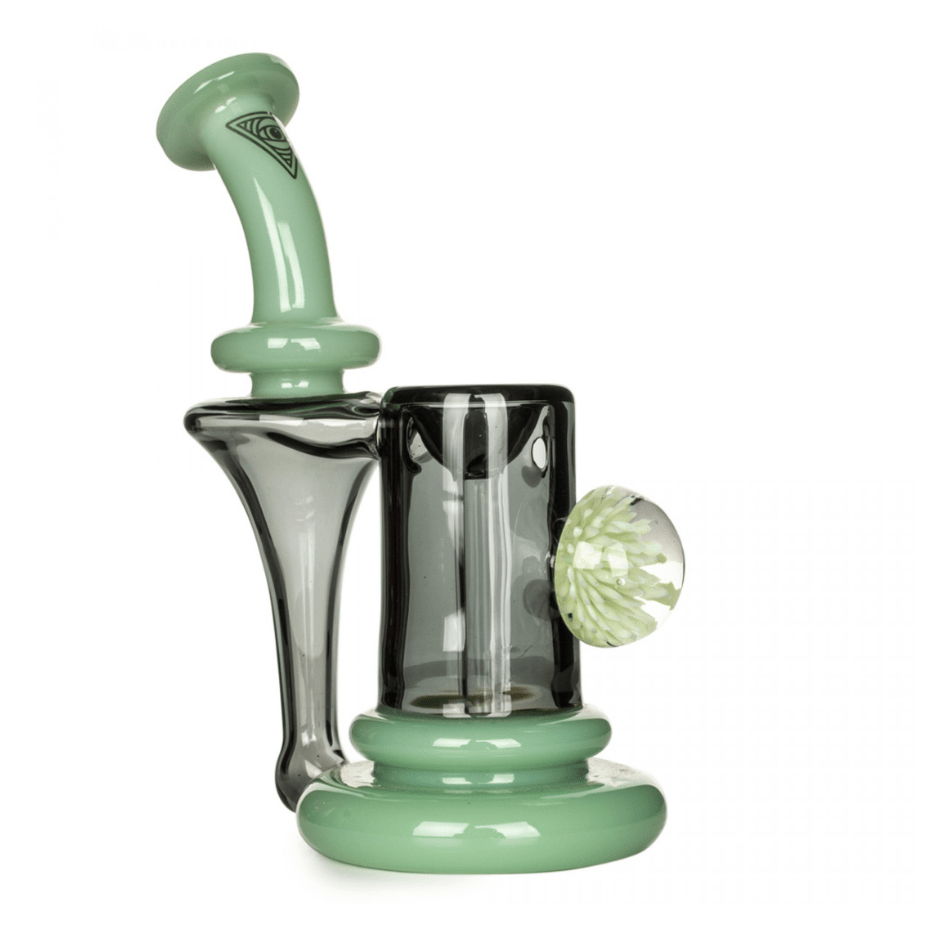 Red Eye Glass Thorp Sherlock Recycler Bubbler-6" 6" / Black + Yellow Steinbach Vape SuperStore and Bong Shop Manitoba Canada