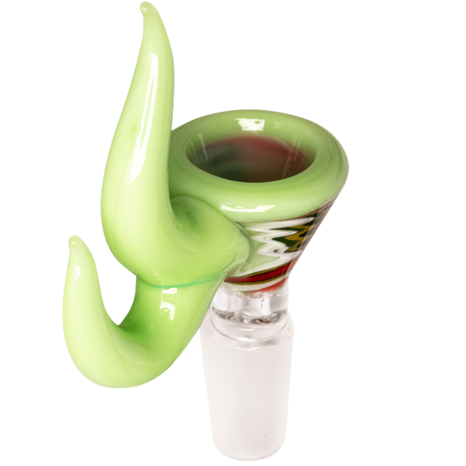 Red Eye Glass Wig-Wag Pull-Out w/ Dual Horn Handle 14mm 14mm / Slyme Green Steinbach Vape SuperStore and Bong Shop Manitoba Canada