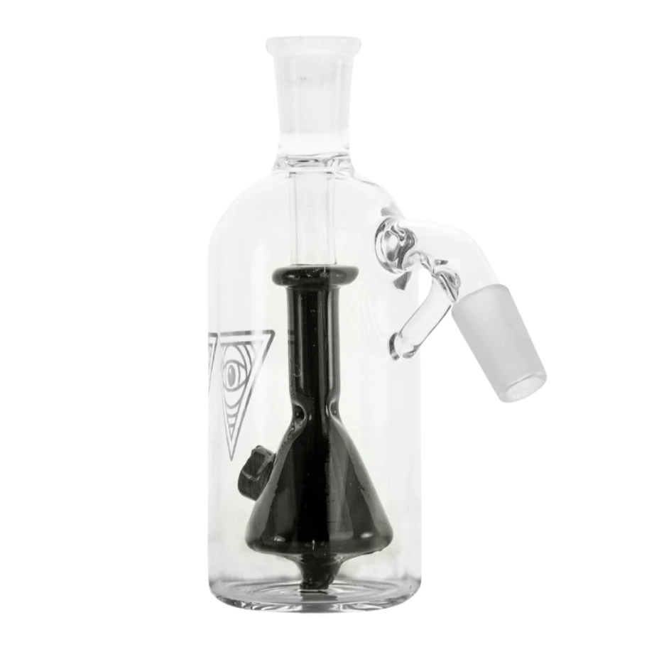 Red Eye Tek Bong In a Bottle 45 Degree Ash Catcher 14mm Transparent Black Steinbach Vape SuperStore and Bong Shop Manitoba Canada