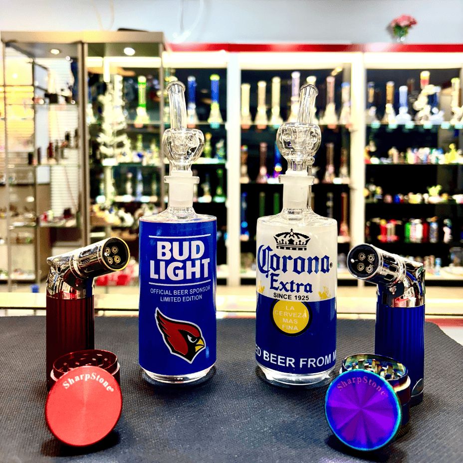 Retro Glass Soda Can 8" Bubbler Pearl White Steinbach Vape SuperStore and Bong Shop Manitoba Canada