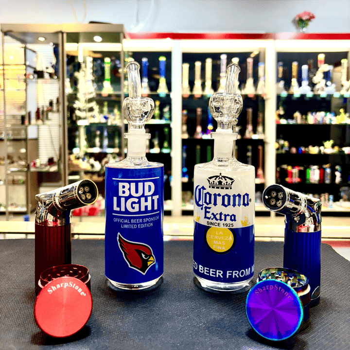 Retro Glass Soda Can 8" Bubbler Pearl White Steinbach Vape SuperStore and Bong Shop Manitoba Canada