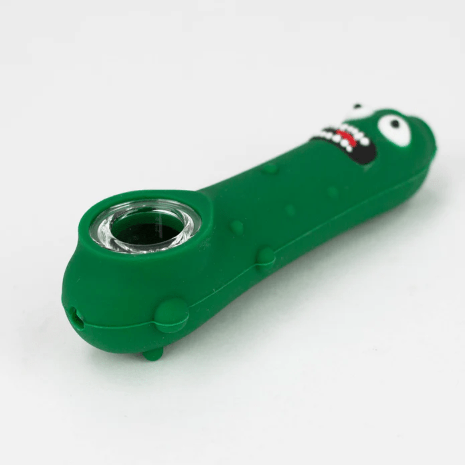 retro Silicone Hand Pipe w/ Glass Bowl-Cucumber Silicone Hand Pipe Cucumber w/ Glass Bowl-Steinbach Vape SuperStore