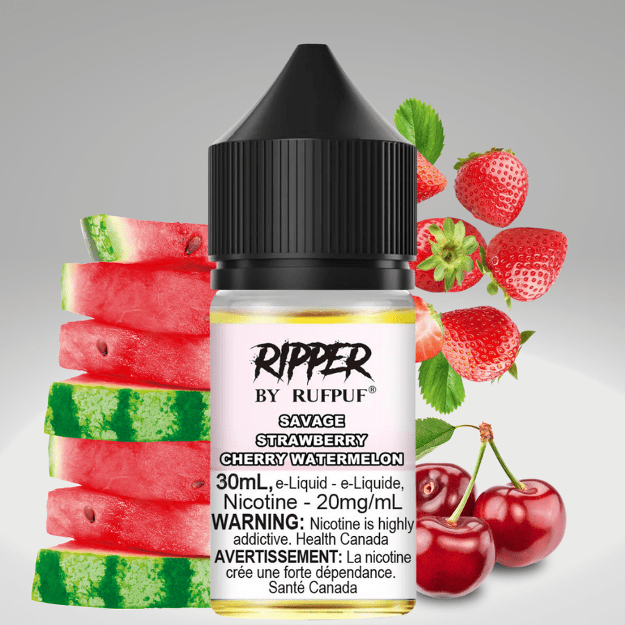 Ripper Rufpuf Salt-Savage Strawberry Cherry Watermelon 30ml / 10mg Steinbach Vape SuperStore and Bong Shop Manitoba Canada