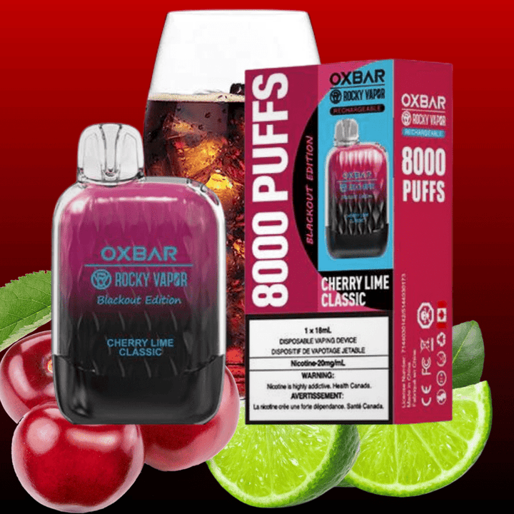 Rocky Vapor Oxbar G8000 Disposable Vape-Cherry Lime Classic 8000 Puffs / 20mg Steinbach Vape SuperStore and Bong Shop Manitoba Canada