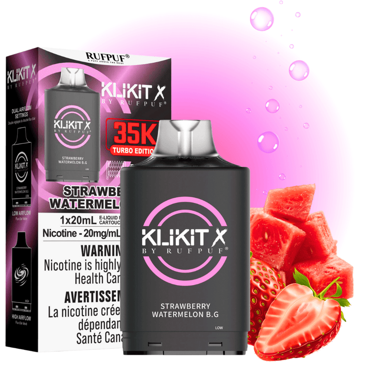 RufPuf Klikit X 35K Turbo Pod-Strawberry Watermelon B.G Steinbach Vape SuperStore and Bong Shop Manitoba Canada