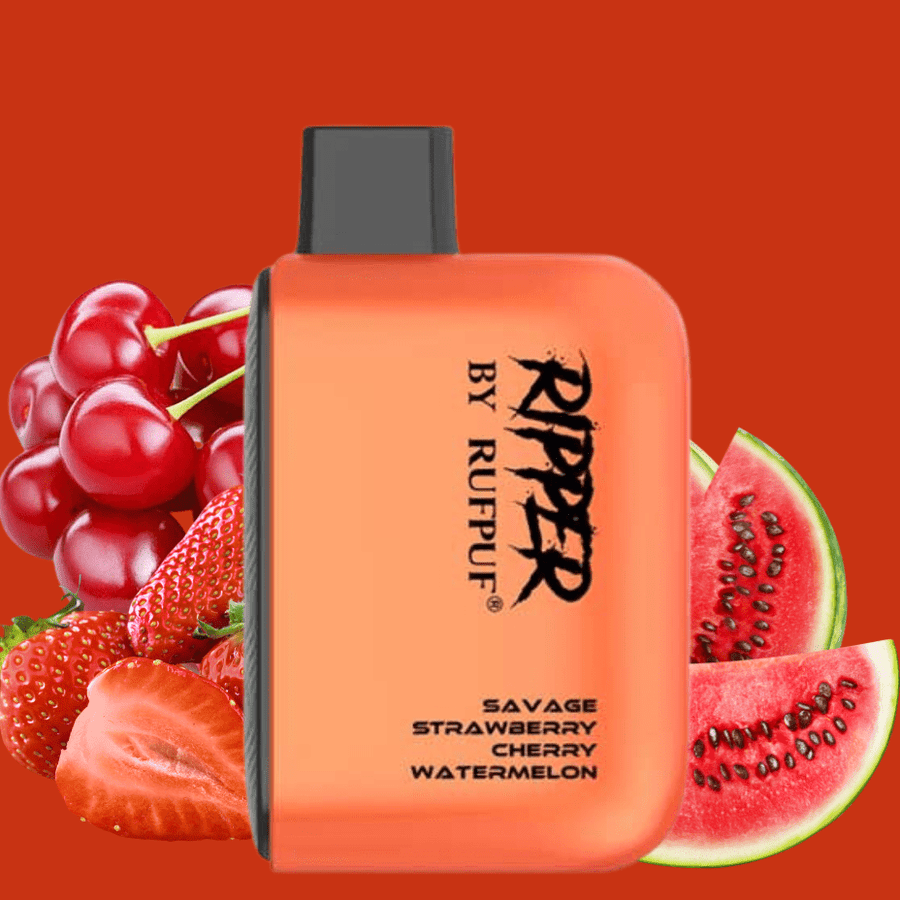 RufPuf Ripper 6000 Disposable Vape-Savage Strawberry Cherry Watermelon 20mg/mL / 6000 Steinbach Vape SuperStore and Bong Shop Manitoba Canada