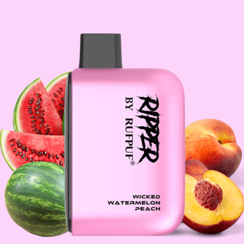 RufPuf Ripper 6000 Disposable Vape-Wicked Watermelon Peach 20mg/mL / 6000 Steinbach Vape SuperStore and Bong Shop Manitoba Canada