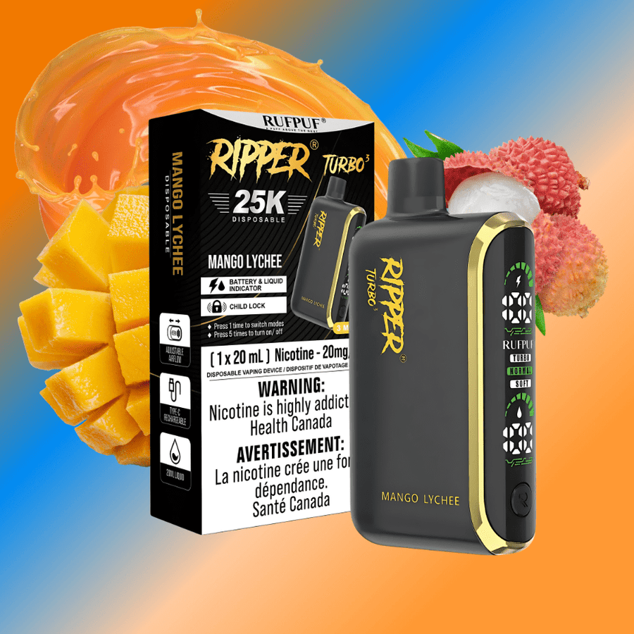 Rufpuf Ripper T3 Disposable Vape-Mango Lychee 25000 Puffs / 20mg Steinbach Vape SuperStore and Bong Shop Manitoba Canada