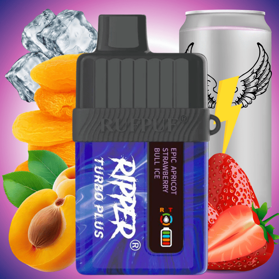RufPuf Ripper Turbo Plus 20K Disposable Vape - Epic Apricot Strawberry Bull Ice 20000 Puffs / 20mg Steinbach Vape SuperStore and Bong Shop Manitoba Canada