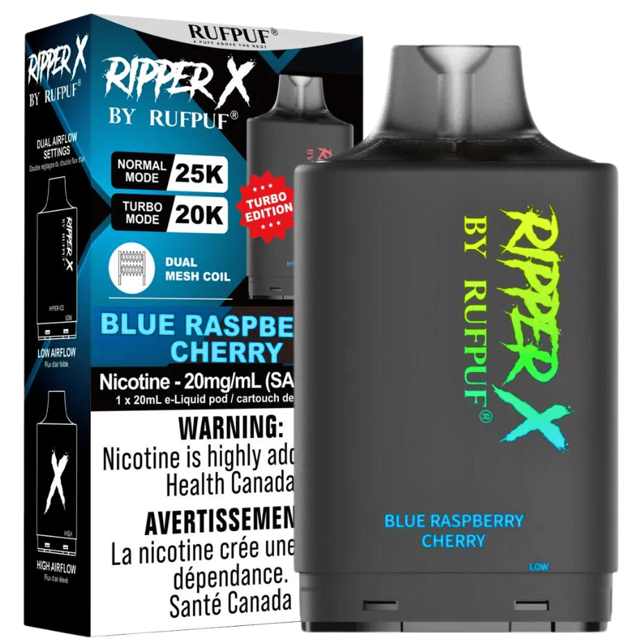 RufPuf Ripper X 35K - Blue Raspberry Cherry 35000 Puffs / 20mg Steinbach Vape SuperStore and Bong Shop Manitoba Canada