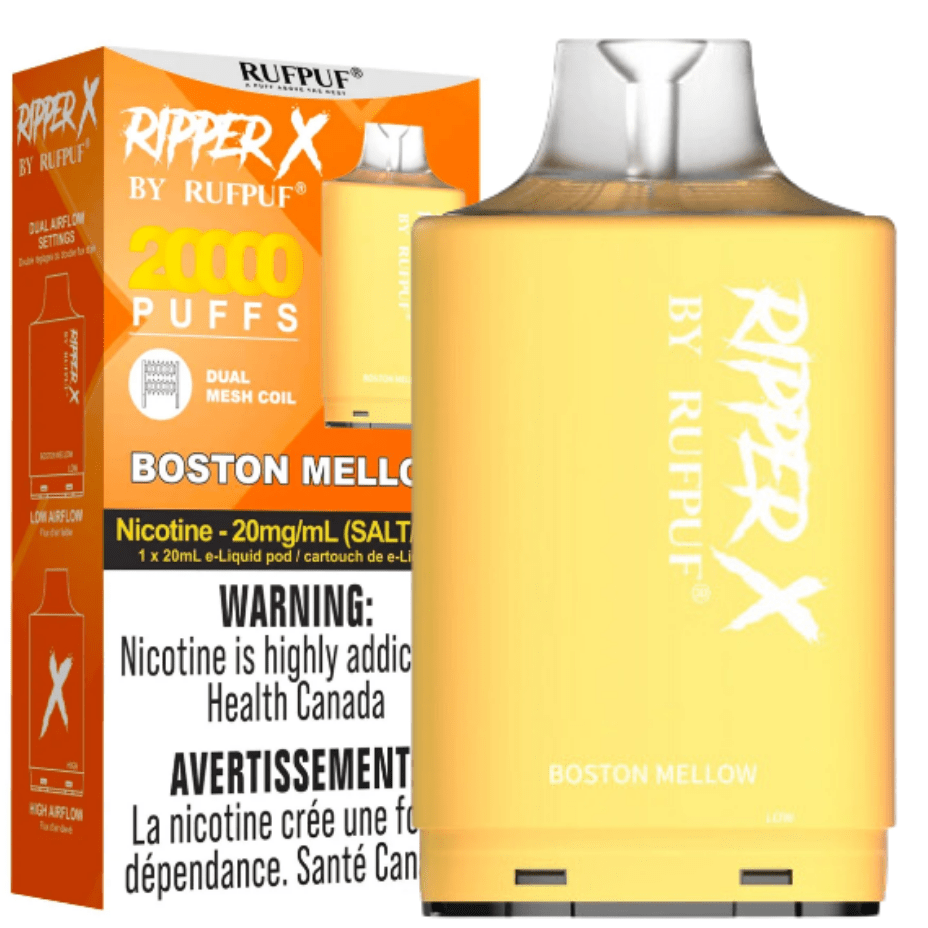 RufPuf Ripper X 35K - Boston Mellow 20mg / 35000 Puffs Steinbach Vape SuperStore and Bong Shop Manitoba Canada