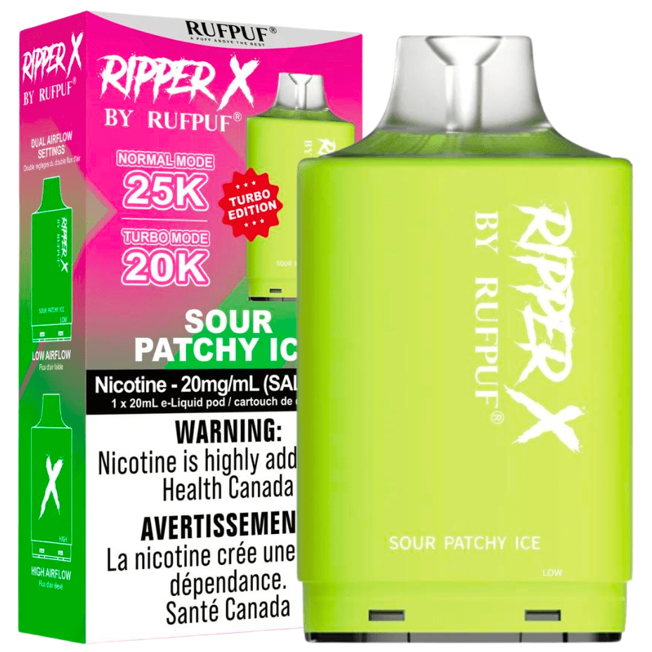 RufPuf Ripper X 35K - Sour Patchy Ice Steinbach Vape SuperStore and Bong Shop Manitoba Canada