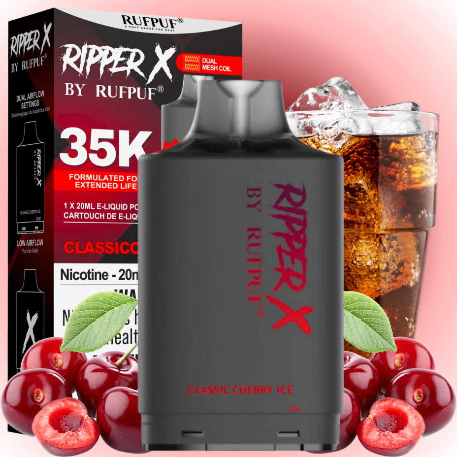 RufPuf Ripper X 35K Turbo Pod - Classic Cherry Ice Steinbach Vape SuperStore and Bong Shop Manitoba Canada