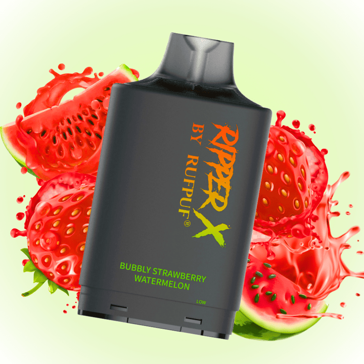 RufPuf Ripper X 75k Turbo Pod - Bubbly Strawberry Watermelon 20mg / 75000 Puffs Manitoba Vape SuperStore and Bong Shop