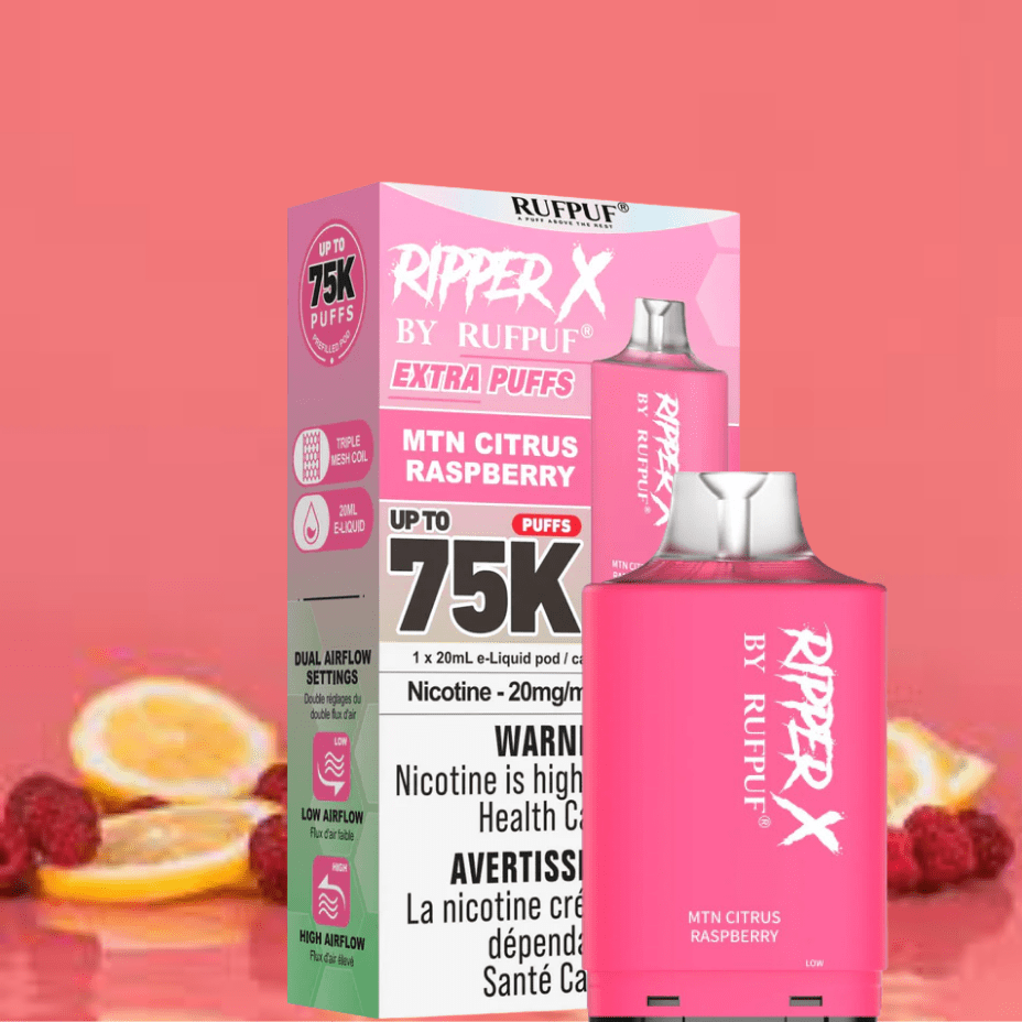 RufPuf Ripper X 75K Turbo Pod - MTN Citrus Raspberry Manitoba Vape SuperStore and Bong Shop