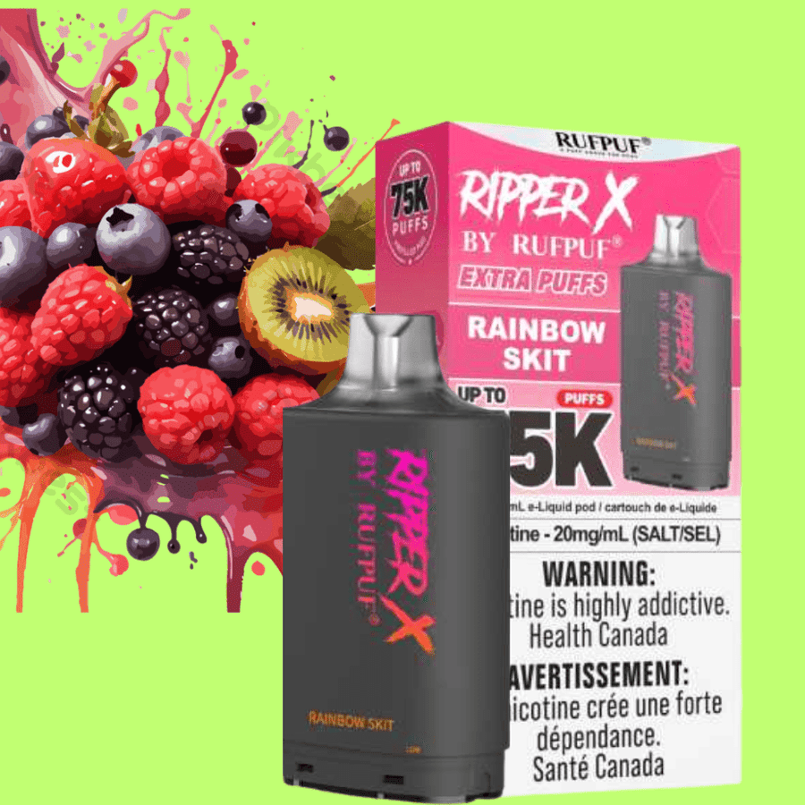 RufPuf Ripper X 75k Turbo Pod - Rainbow SKIT 20mg / 75000 Puffs Steinbach Vape SuperStore and Bong Shop Manitoba Canada